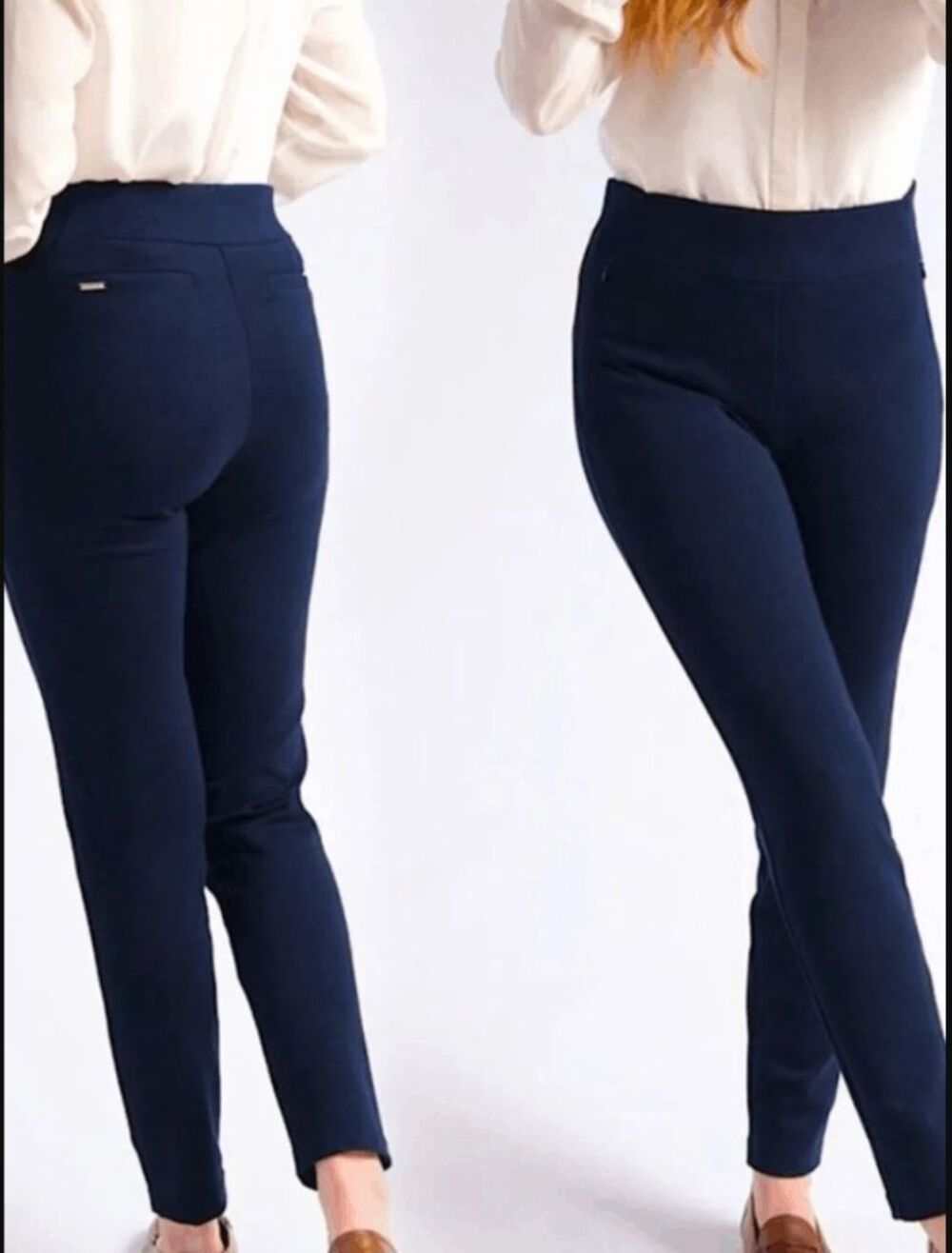 New Betabrand Dark Navy Skinny Merino Wool Dress Pant Yoga Pants XLarge